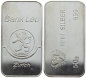Preview: 50 Gramm Silberbarren Bank Leu